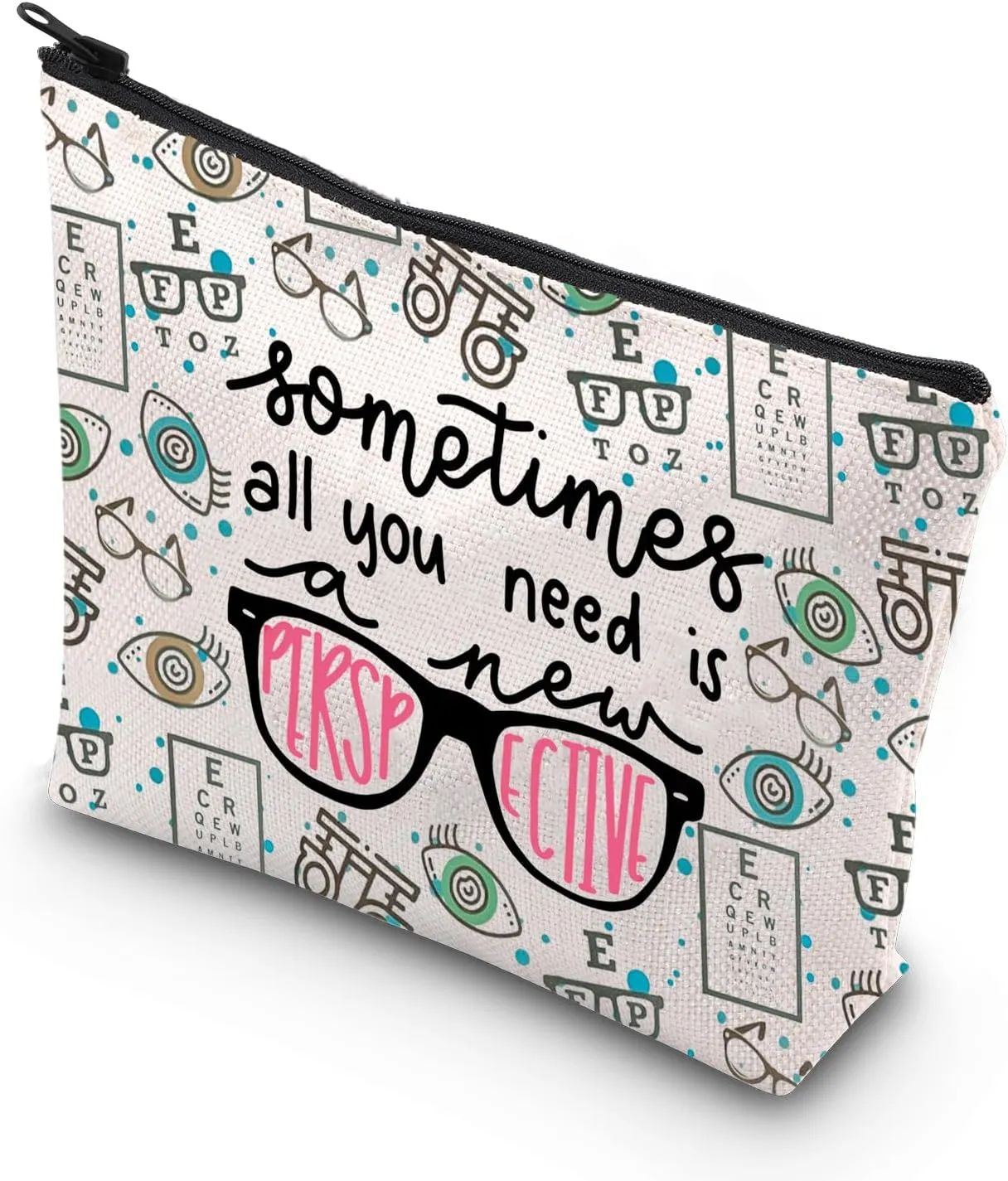 TSOTMO Optometry Gift Sometimes All You Need Is A New Perspective Makeup Bag Student Glasses Optometry Doctor (Perspective bag)