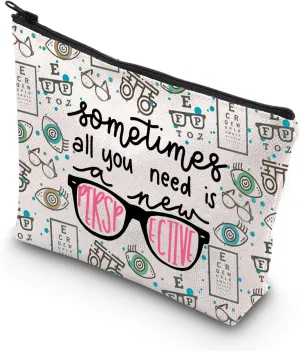 TSOTMO Optometry Gift Sometimes All You Need Is A New Perspective Makeup Bag Student Glasses Optometry Doctor (Perspective bag)