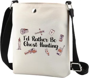 TSOTMO Paranormal Investigator Ghost Lover Merch I’d Rather Be Ghost Hunting Crossbody Bag (Hunting XK)