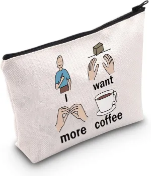TSOTMO SLP Gift Speech Therapist Gift Speech Language Pathologist Zipper Pouch SLP Survival Kit Bag More Coffee Cosmetic Bag