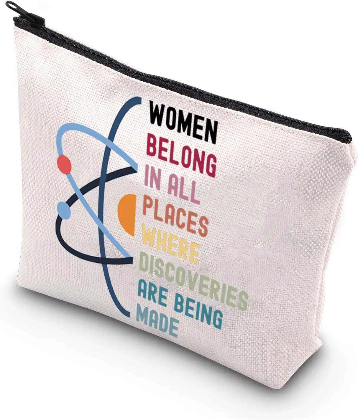 TSOTMO Steminist Gift Women Belong In All Places Where Discoveries Are Being Made Stem Woman Zipper Pouch Makeup Bag (Women discoveries)