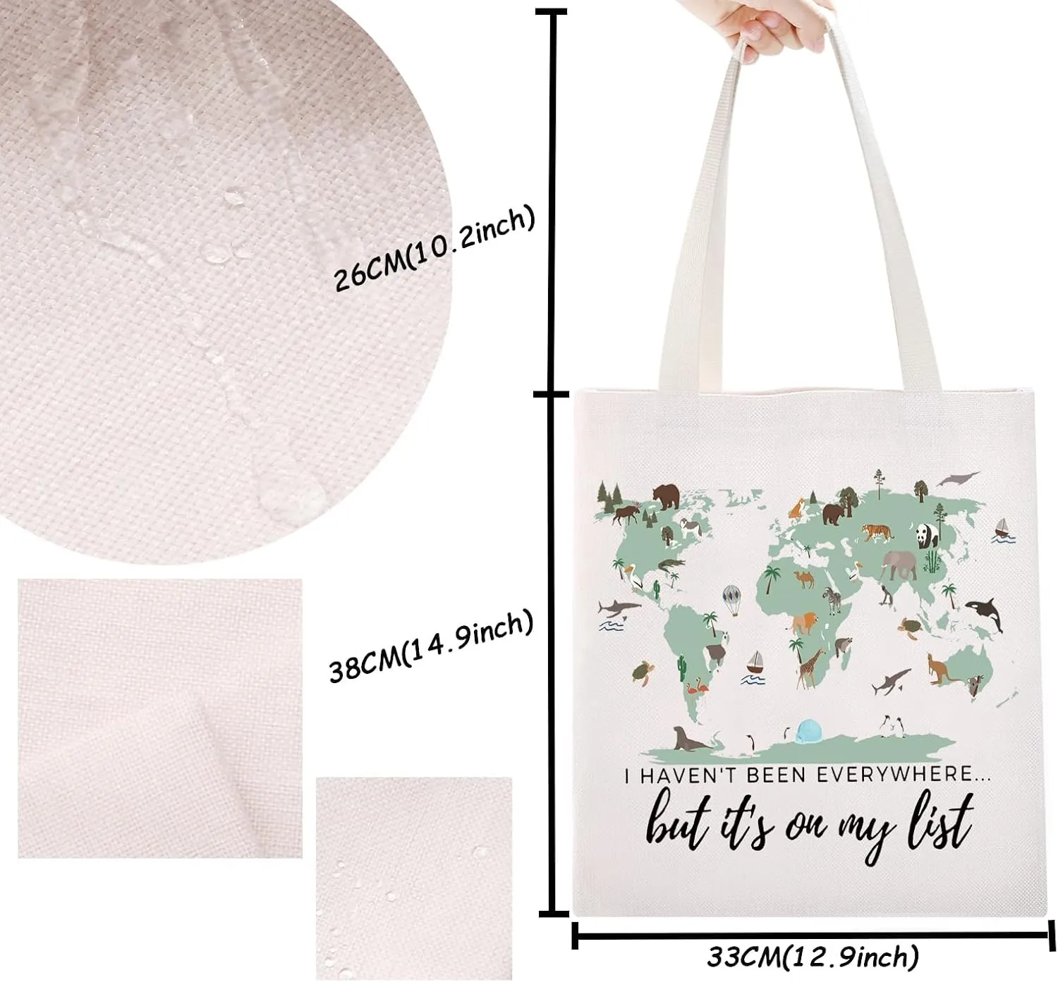 TSOTMO Travel Bag Traveler Gift Travel Cosmetic Bag Trip Accessories Toiletry Bag For Women Trip Gift (MY List Tote)