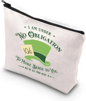 TSOTMO Wonderland Movie Inspired Hatter Zipper Cosmetic Bag Wonderland Movie Lover Inspirational Gift (NO OBLIGATION)