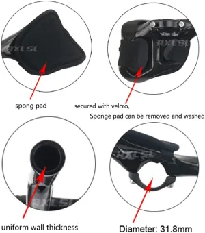 TT Bars Carbon Bike Areo Bars Bike Handlebar RXL SL Bullhorn Handlebars Carbon Aero Bars Aero Handlebars Black 3K Glossy 31.8X340mm Triathlon Aero Bars Bullhorn Bars Triathlon Handlebar Carbon Fiber