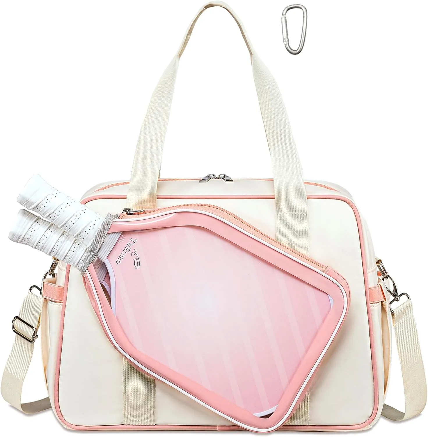 TuErcao Pickleball Bags for Women, Pickleball Gifts Cute Pickleball Paddle Bag for Men Tennis Tote Bag with Fence Hook Accessories