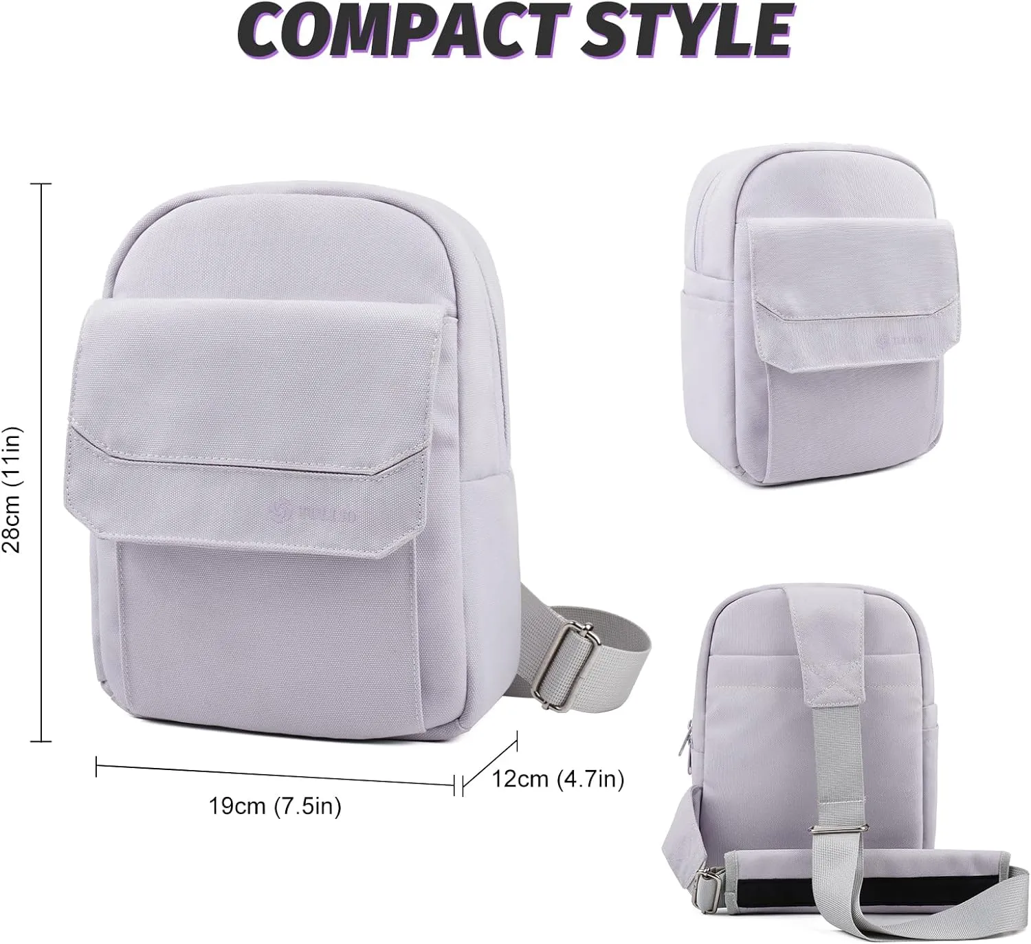 TULLIO Small Camera Bag Crossbody Canvas Sling Bag Purse Waterproof Dslr Bag Compatible with Nikon Sony for Men and Women Off white