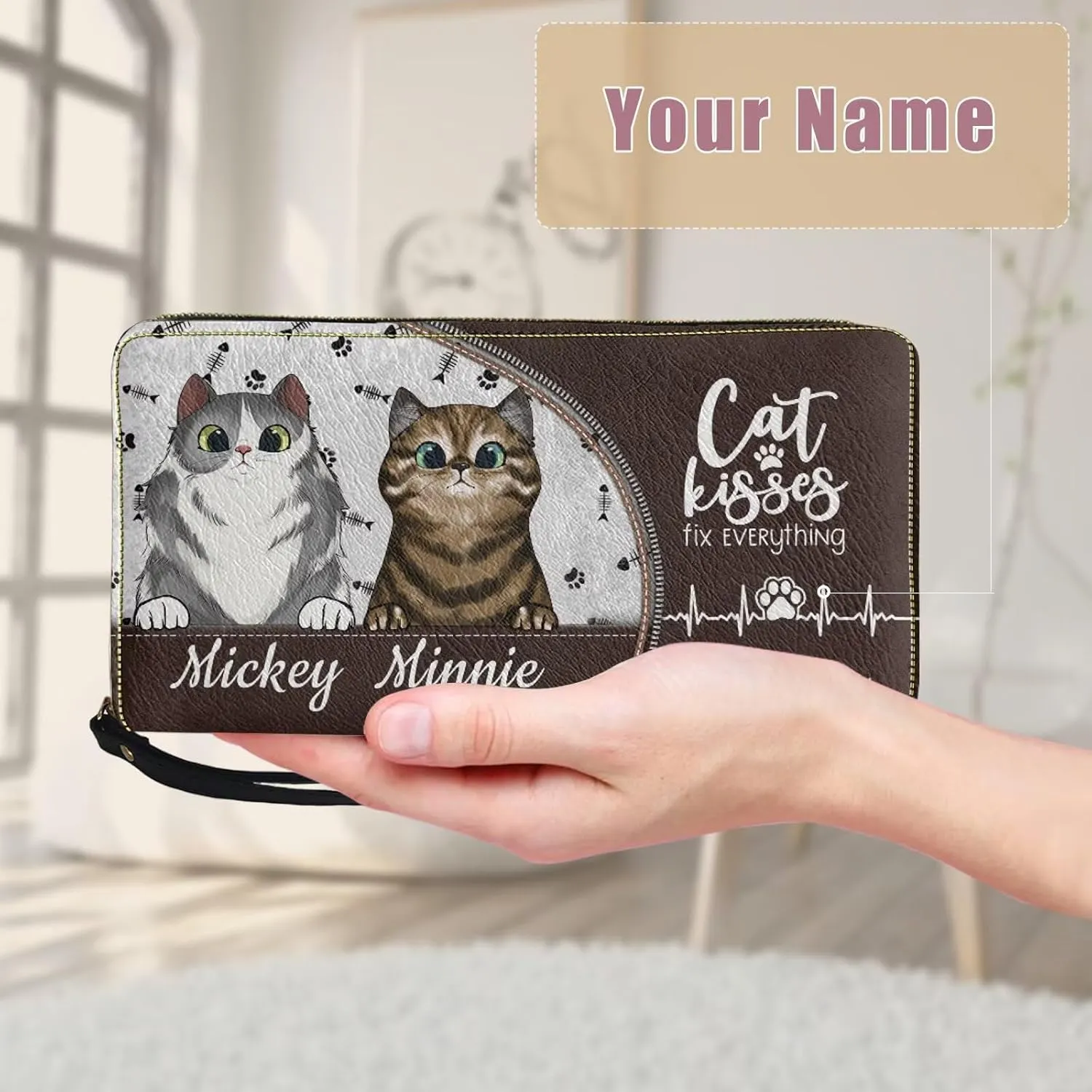 Tuoxiukan Personalized Handbags and Wallet Set for Women Clutch Purse Custom Name Tote Bag Customized Gifts for Mom