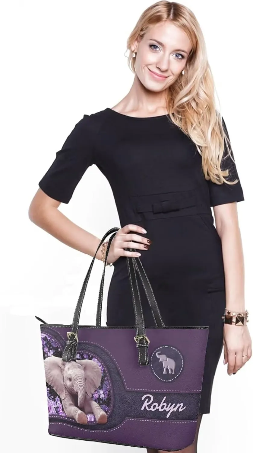 Tuoxiukan Personalized Handbags and Wallet Set for Women Clutch Purse Custom Name Tote Bag Customized Gifts for Mom
