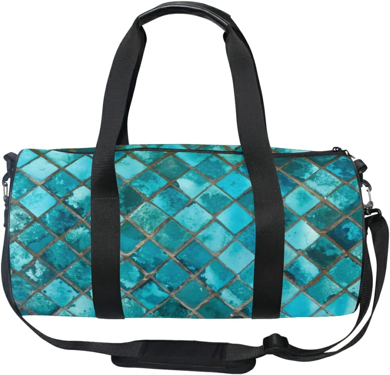 Turquoise Duffel Bag,Canvas Travel Bag for Gym Sports and Overnight
