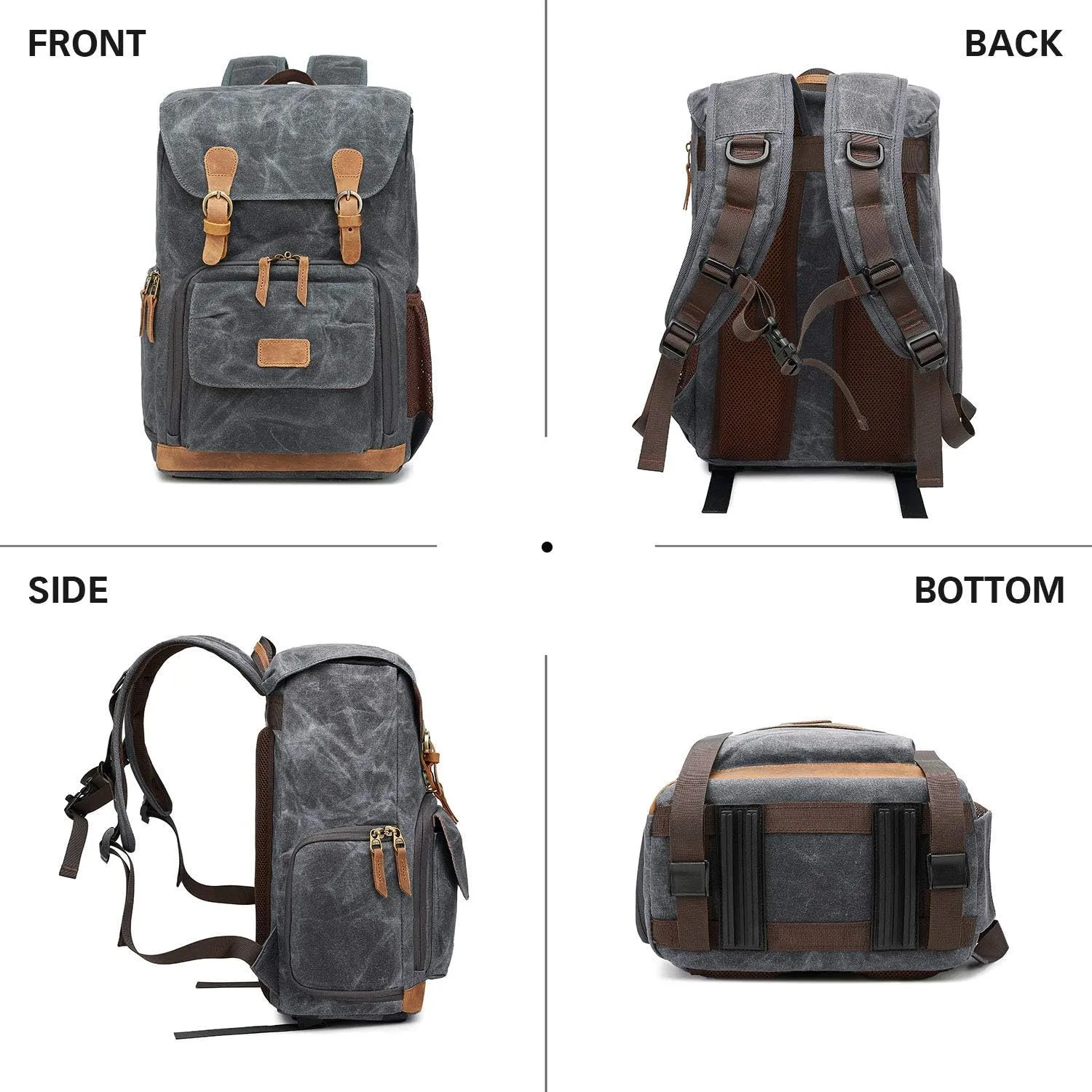 UBAYMAX Camera Backpack, DSLR SLR Waterproof Canvas Camera Bags Rucksack 15.6 inch Laptop Bag Travel Bag for Canon Nikon Sony Camera and Lens Tripod Accessories