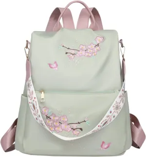UK Popular Nylon s Beige Pen Bag In Backpack Women School Bags Messenger Computer Bag for (Green, One Size)