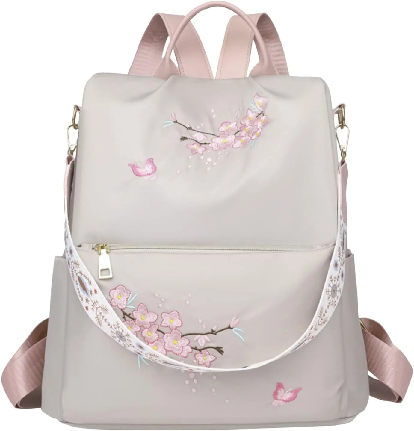 UK Popular Nylon s Beige Pen Bag In Backpack Women School Bags Messenger Computer Bag for (White, One Size)