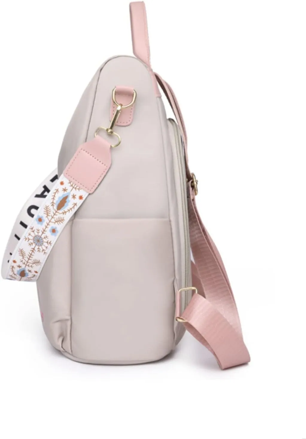 UK Popular Nylon s Beige Pen Bag In Backpack Women School Bags Messenger Computer Bag for (White, One Size)