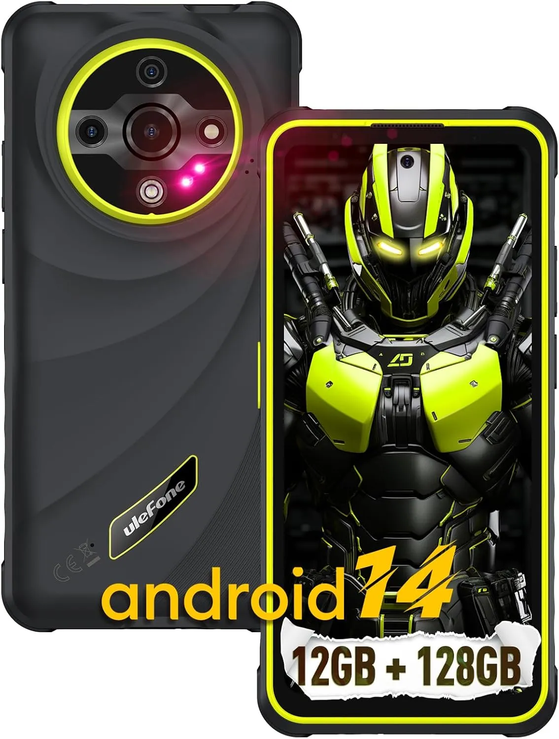 Ulefone Armor X31 4G Rugged Smartphone, 12GB 128GB/2TB MTK Helio G91 Android 14, 48MP 20MP 2MP Rear Camera, 6050mAh, 6.56" HD  Corning Gorilla Screen, IP68/69K Waterproof, Widevine L1, Green