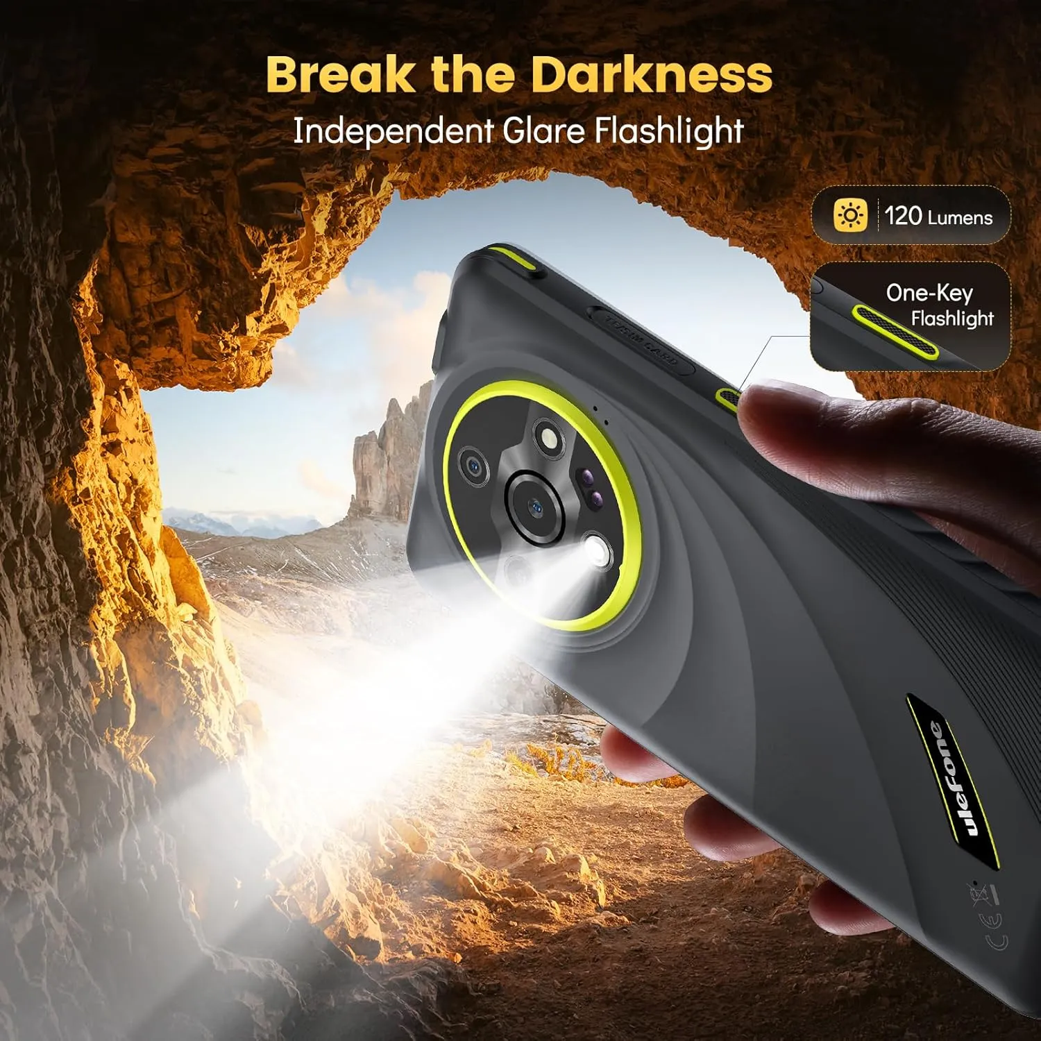 Ulefone Armor X31 Pro 5G Rugged Smartphone (2025), 16GB 256GB, MTK Dimensity 6300 64MP Main Cam   25MP Night Vision Cam, 6050mAh 6.56" 120Hz Android 14 Phone Dual SIM Independent Flashlight- Black