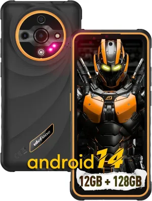 Ulefone Armor X31 Rugged Phone Unlocked, 12GB 128GB MTK Helio G91 Android 14, 48MP 20MP 2MP Camera, 6050mAh, 6.56" 90Hz Corning Gorilla Screen, IP68/69K Waterproof, Widevine L1, Dual 4G, Orange