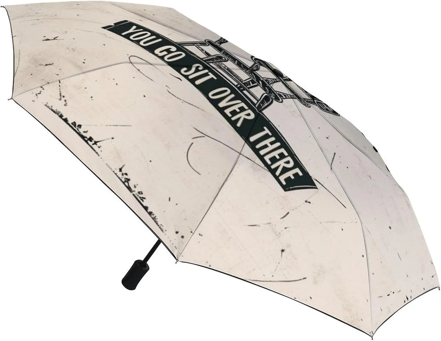 Umbrella Hand Drawn Brown Flowers Compact Travel Umbrella Modern Minimalist Floral Windproof Automatic Travel Umbrella One Touch Auto Open And Close Button Travel Folding Sports Umbrella
