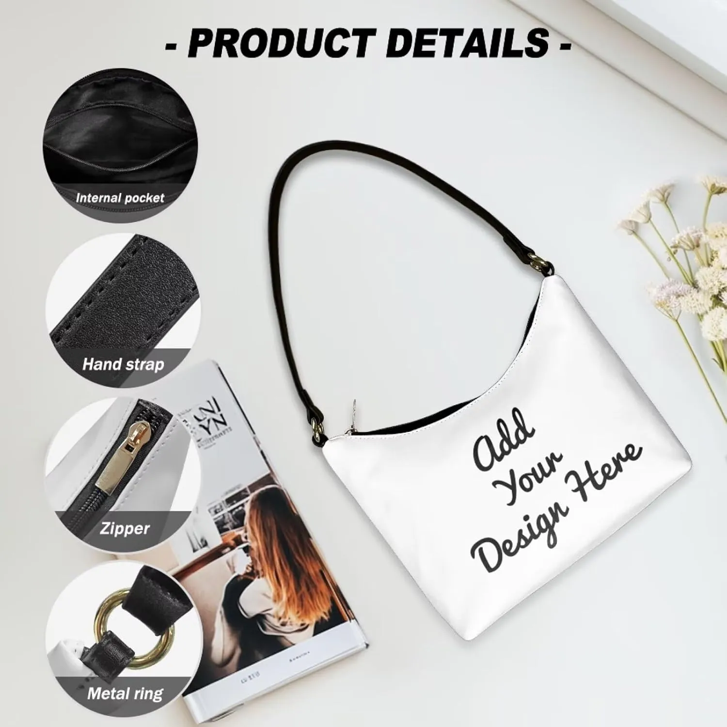 Underarm Shoulder Bag for Women Handbag with Zipper Fashion Top Handle Bag Work Travel Wallet Purse