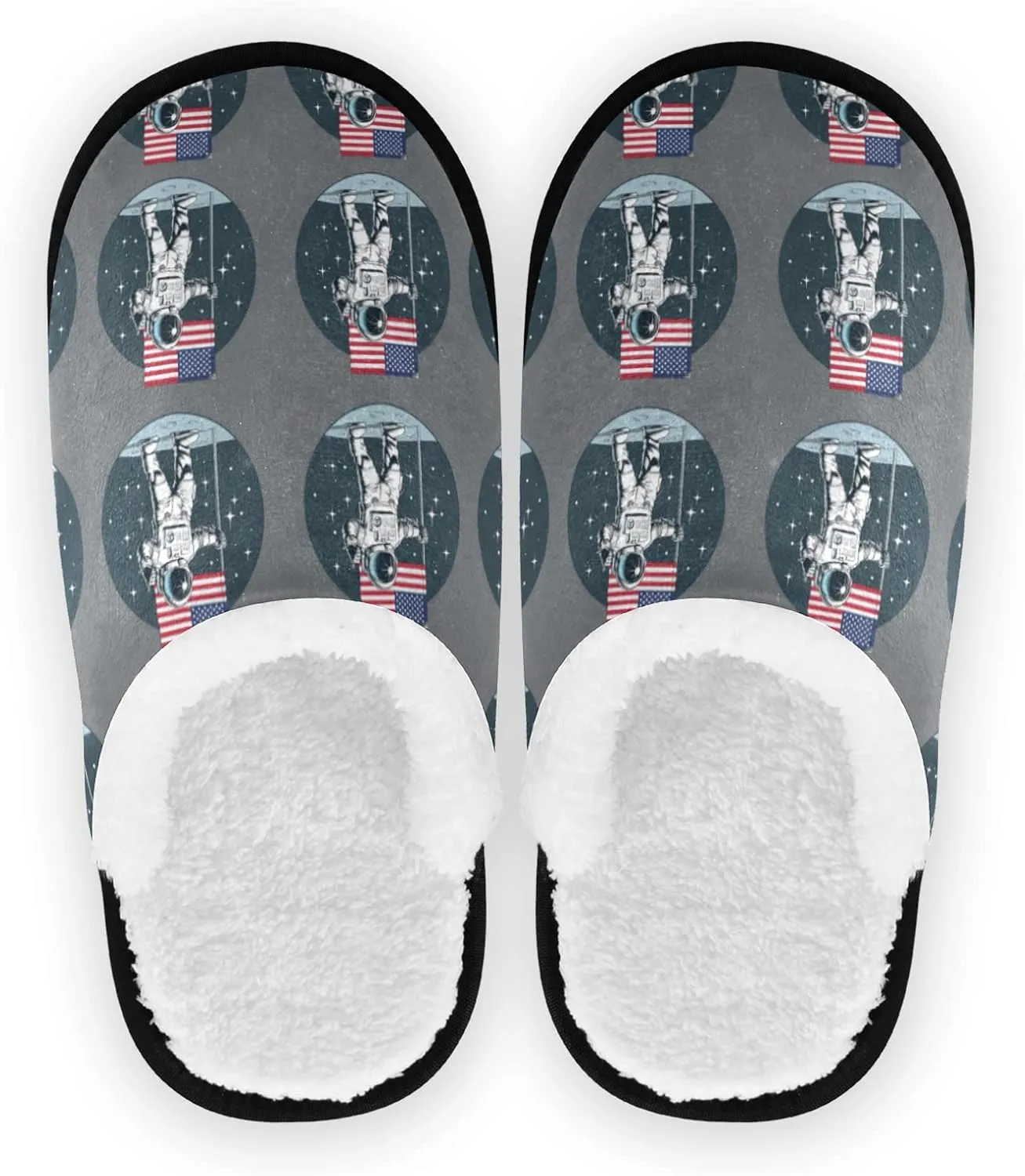 Unisex Slippers Fuzzy Feet Plush Cotton Slippers Anti-Slip Warm House Shoes M/L