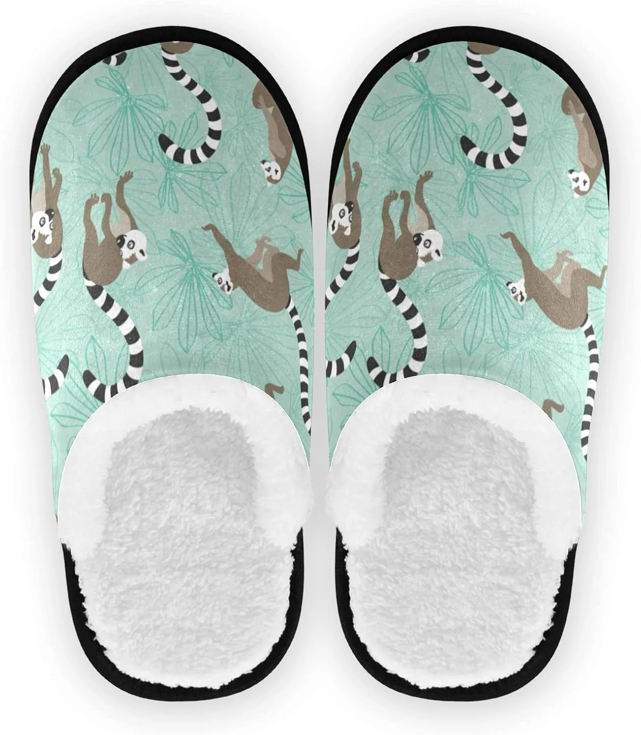 Unisex Slippers Fuzzy Feet Plush Cotton Slippers Anti-Slip Warm House Shoes M/L