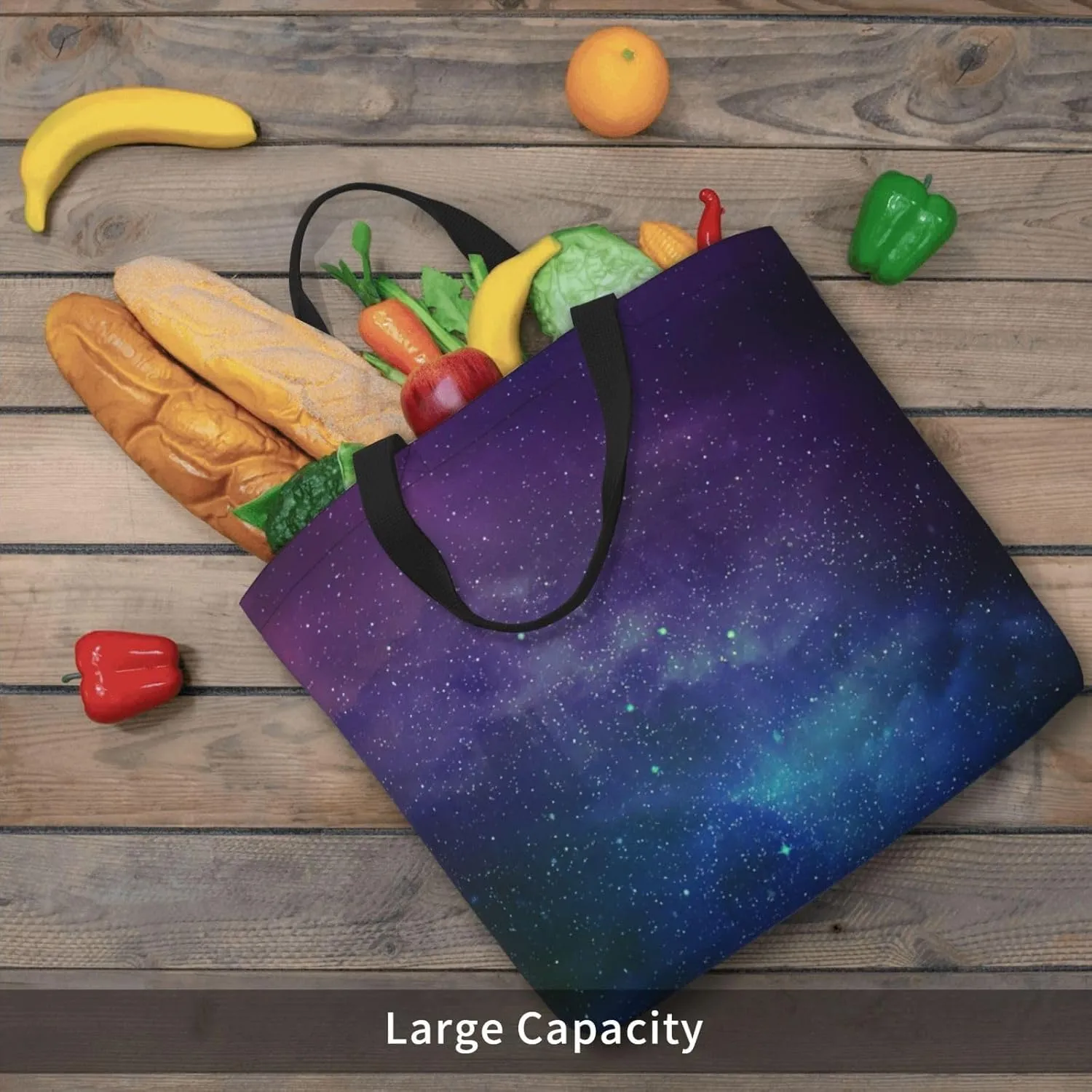 Universe With Stars Galaxy Interstellar Tote Bag For Women, Large Shoulder Bag Top Handle Handbag For Travel, Work