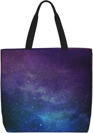 Universe With Stars Galaxy Interstellar Tote Bag For Women, Large Shoulder Bag Top Handle Handbag For Travel, Work