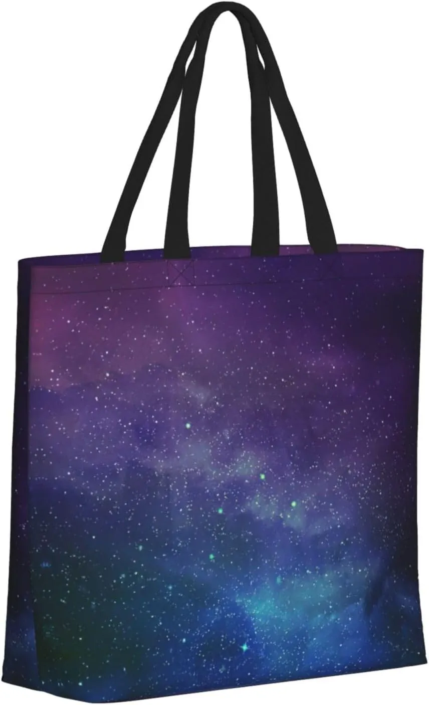 Universe With Stars Galaxy Interstellar Tote Bag For Women, Large Shoulder Bag Top Handle Handbag For Travel, Work