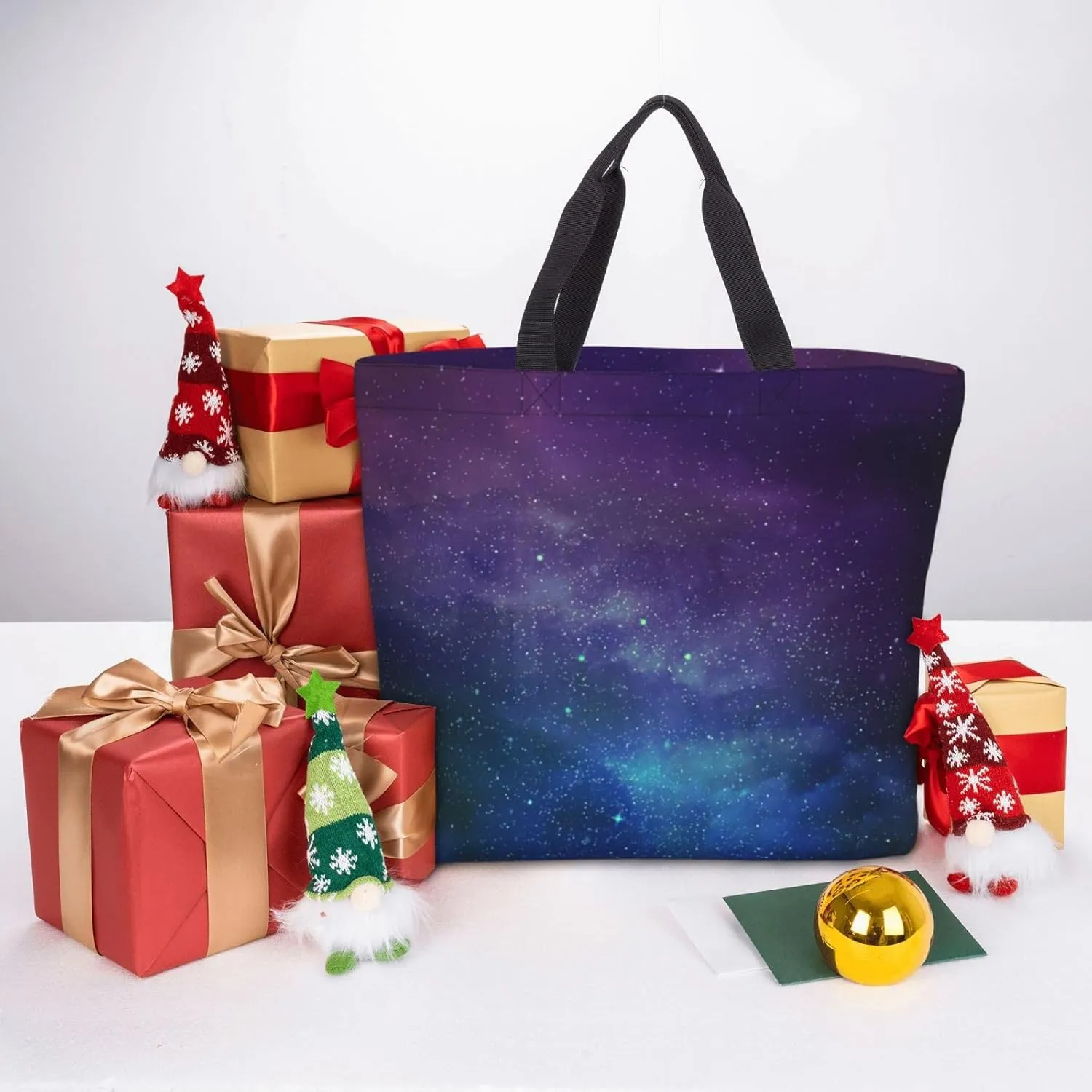 Universe With Stars Galaxy Interstellar Tote Bag For Women, Large Shoulder Bag Top Handle Handbag For Travel, Work
