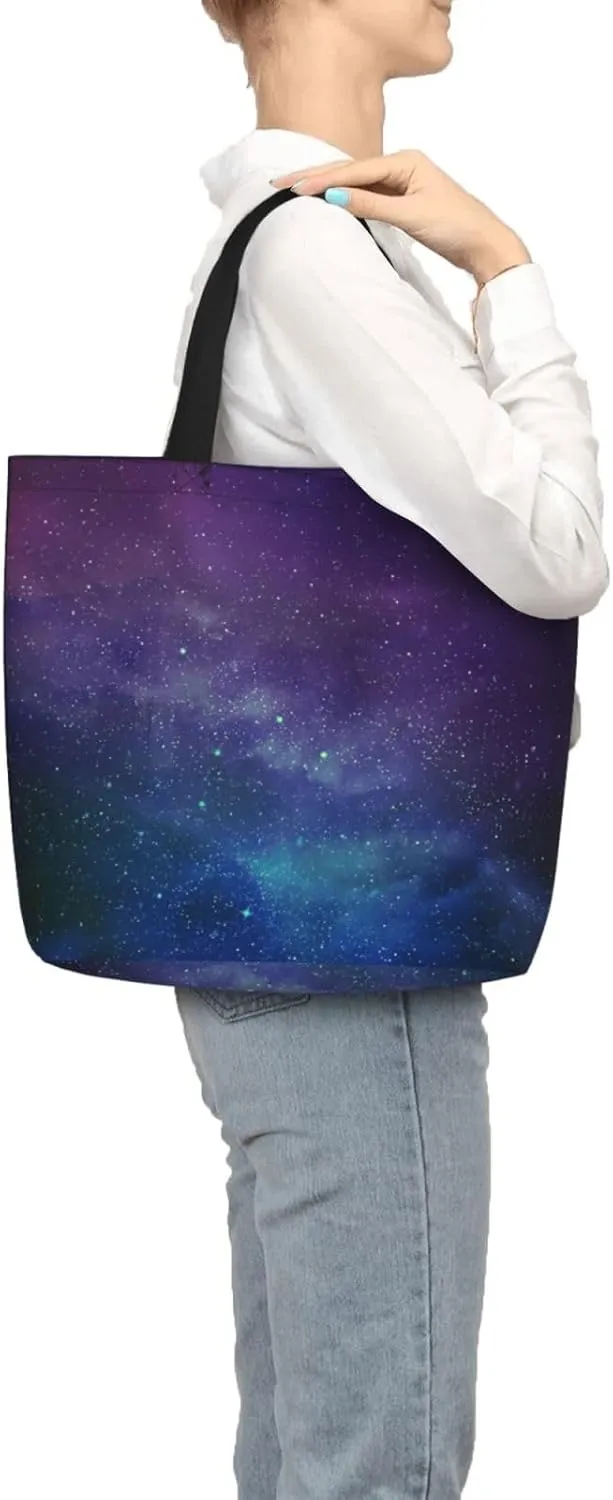 Universe With Stars Galaxy Interstellar Tote Bag For Women, Large Shoulder Bag Top Handle Handbag For Travel, Work