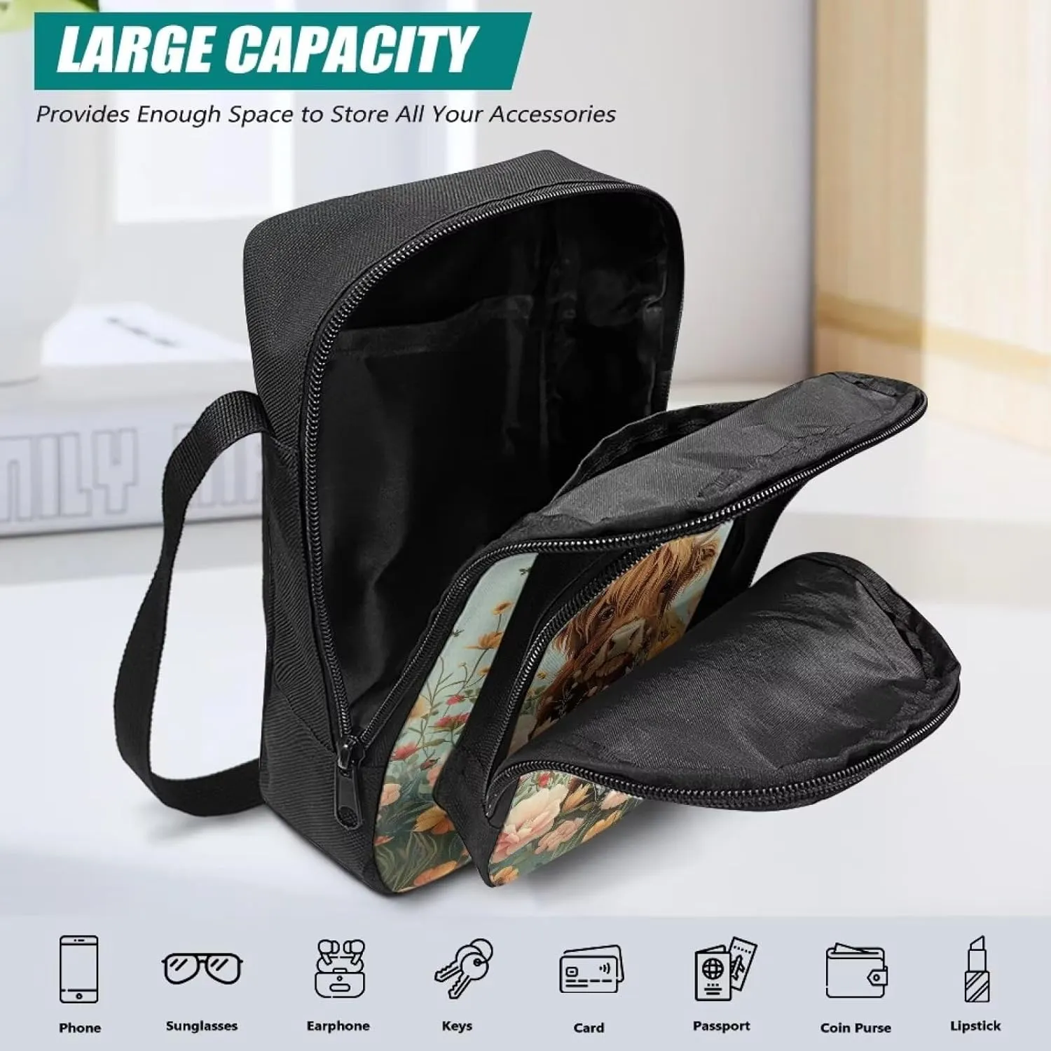 Uourmeti Cross Body Cell Phone Pouch Shoulder Purse Bag for Women Travel Sling Bag