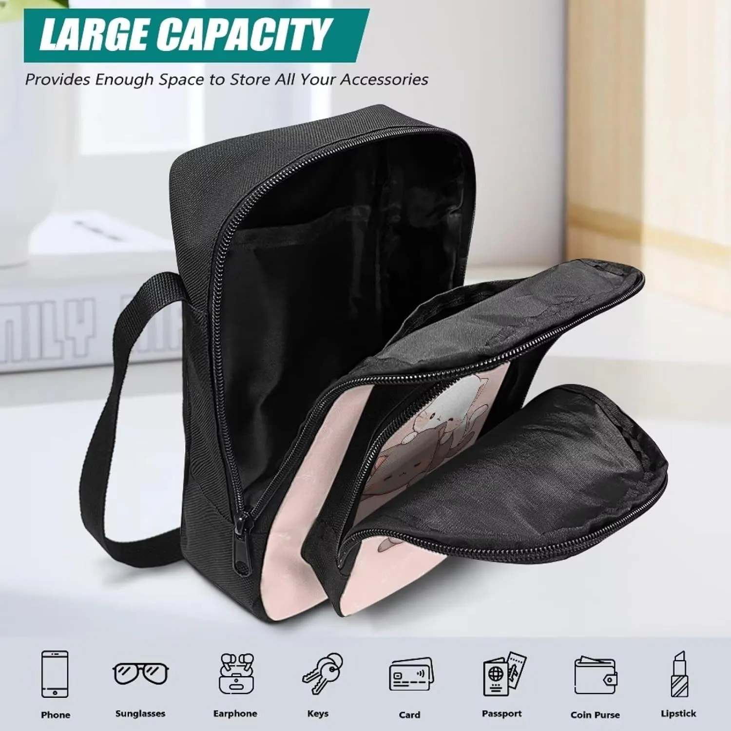Uourmeti Cross Body Cell Phone Pouch Shoulder Purse Bag for Women Travel Sling Bag