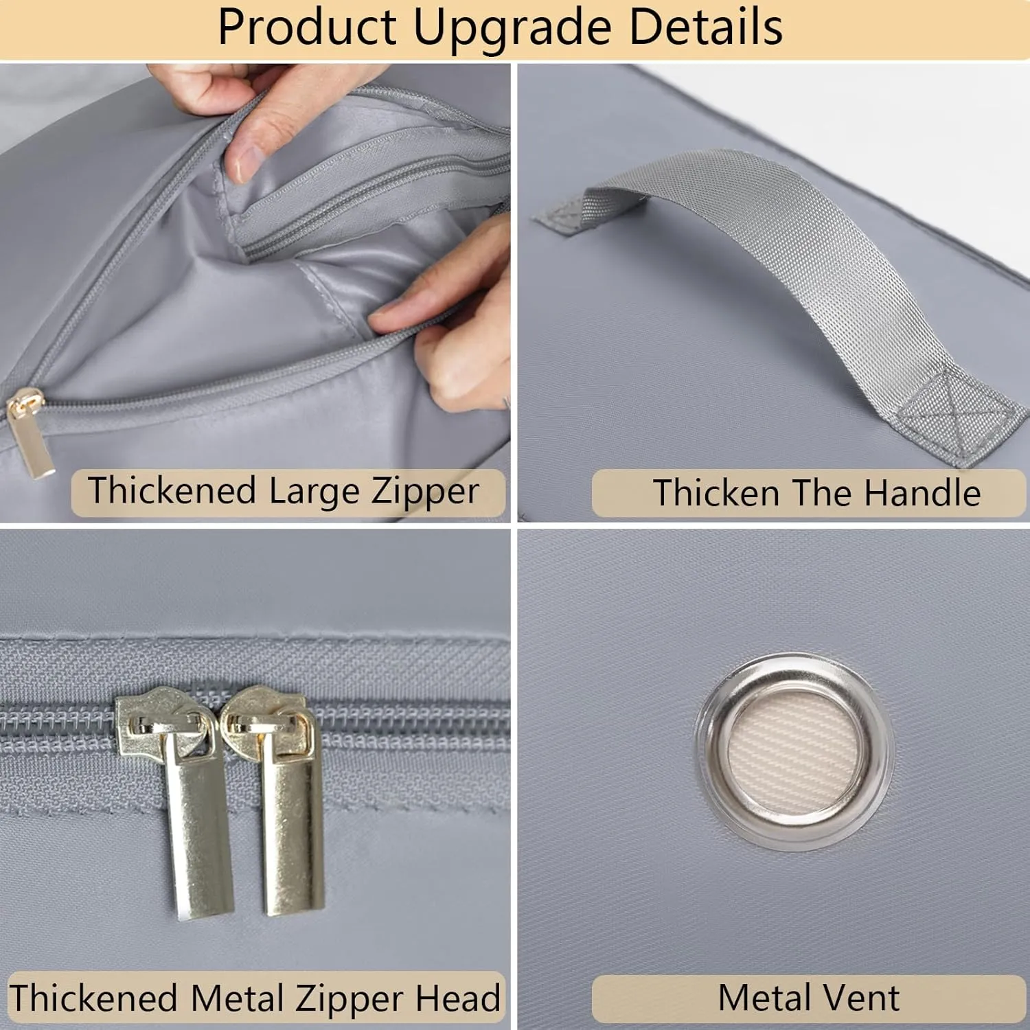 Upgraded Thickened 2 Pack Compression Bags for Storage,Ultra Space Saving Self Compression Organizer Bags,Sweater Organizer for Closet,Clothes Storage Bag (Gray,2 Pack,X-Large)