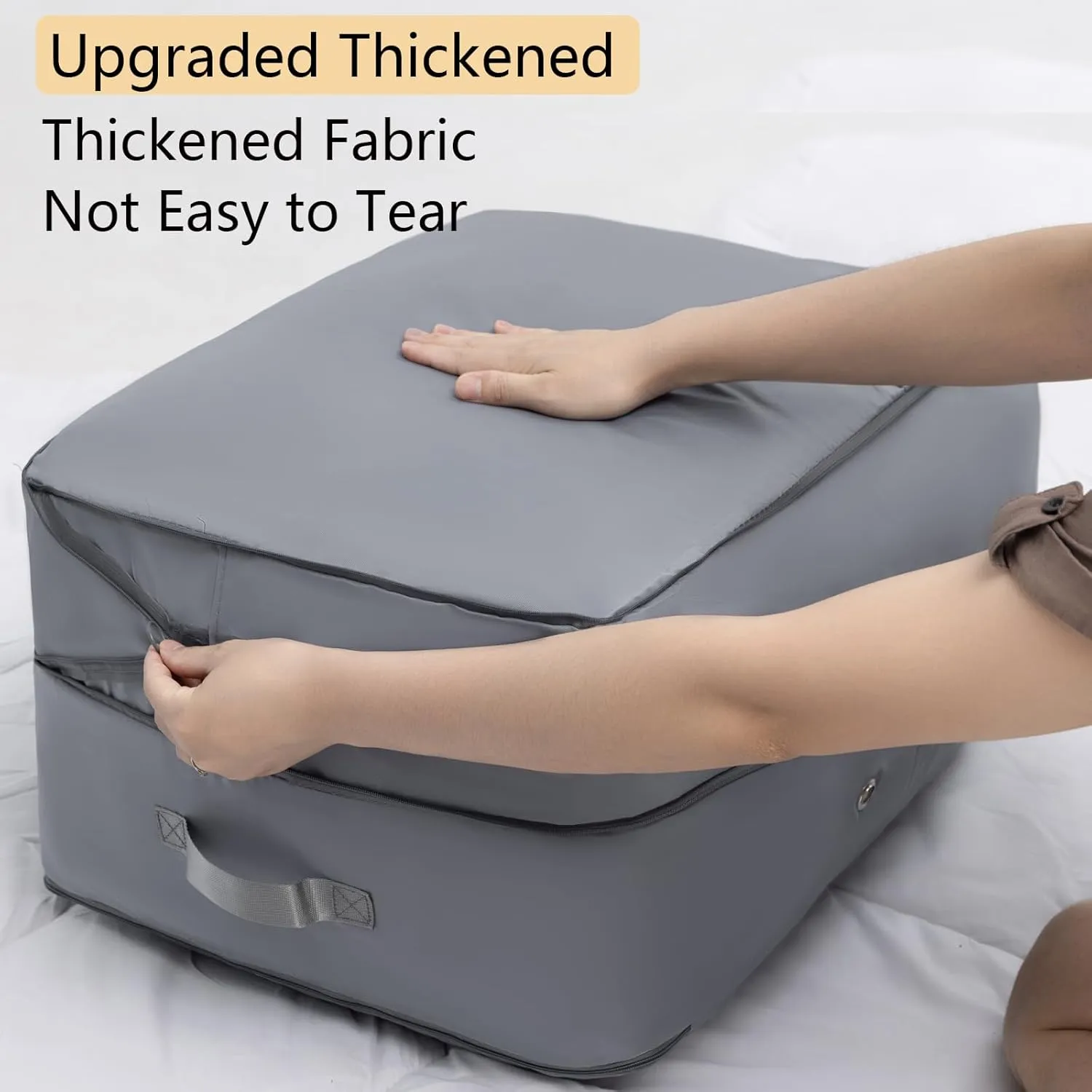Upgraded Thickened 2 Pack Compression Bags for Storage,Ultra Space Saving Self Compression Organizer Bags,Sweater Organizer for Closet,Clothes Storage Bag (Gray,2 Pack,X-Large)
