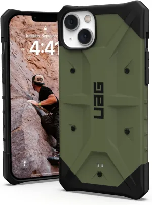 URBAN ARMOR GEAR UAG Designed for iPhone 14 Plus Case Green Olive 6.7" Pathfinder Slim Lightweight Shockproof Dropproof Rugged Protective Cover Compatible with Wireless Charging