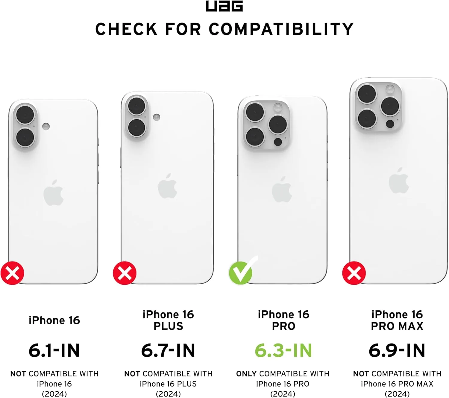 URBAN ARMOR GEAR UAG Designed for iPhone 16 Pro Case 6.3" Plyo - Compatible with MagSafe Charging Rugged Slim Anti-Yellowing Transparent Clear Shockproof Military Grade Protective Cover, Ash/White