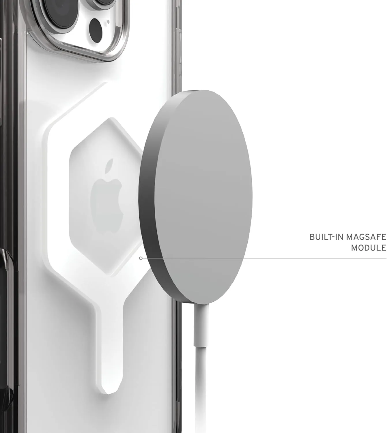 URBAN ARMOR GEAR UAG Designed for iPhone 16 Pro Case 6.3" Plyo - Compatible with MagSafe Charging Rugged Slim Anti-Yellowing Transparent Clear Shockproof Military Grade Protective Cover, Ash/White
