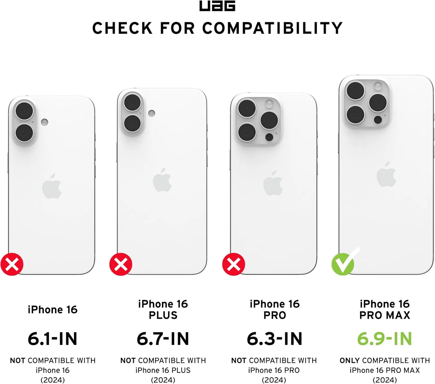 URBAN ARMOR GEAR UAG Designed for iPhone 16 Pro Max Case 6.9" Pathfinder Clear - Compatible with MagSafe Charging Rugged Shockproof Anti-Slip Military Grade Protective Cover, Ice