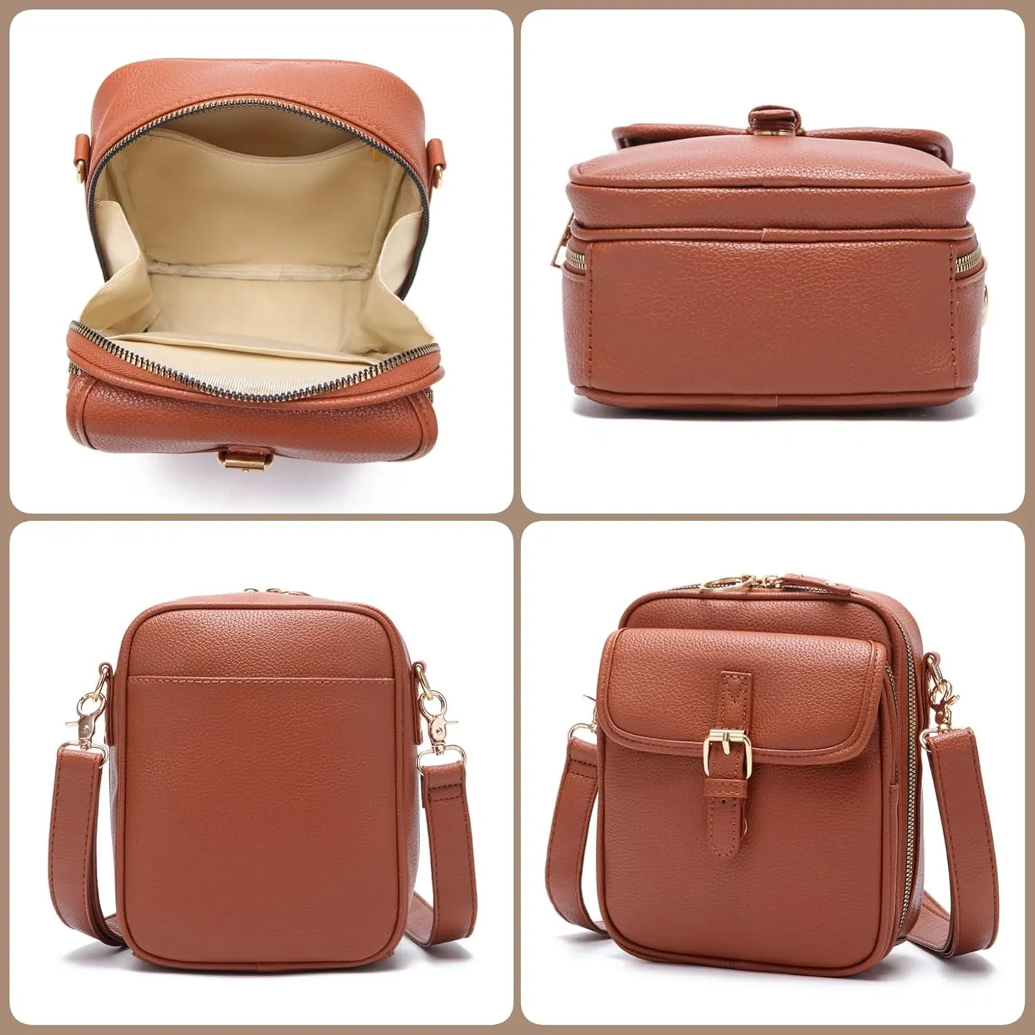 Urvashi Crossbody Leather Bag, Collaboraten1 Crossbody Bag with Card Slots, Anti-Theft Shoulder Bags for Women