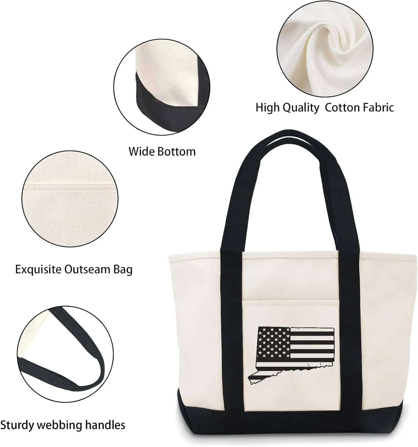U.S. States Canvas Tote Bag Canvas Bag Use For Grocery Bags,Shopping Bags