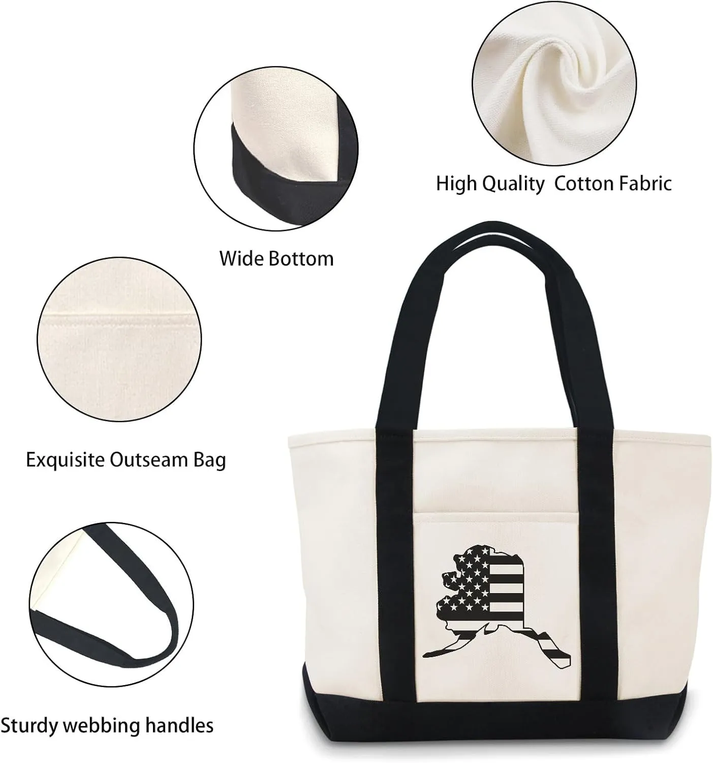 U.S. States Canvas Tote Bag Canvas Bag Use For Grocery Bags,Shopping Bags