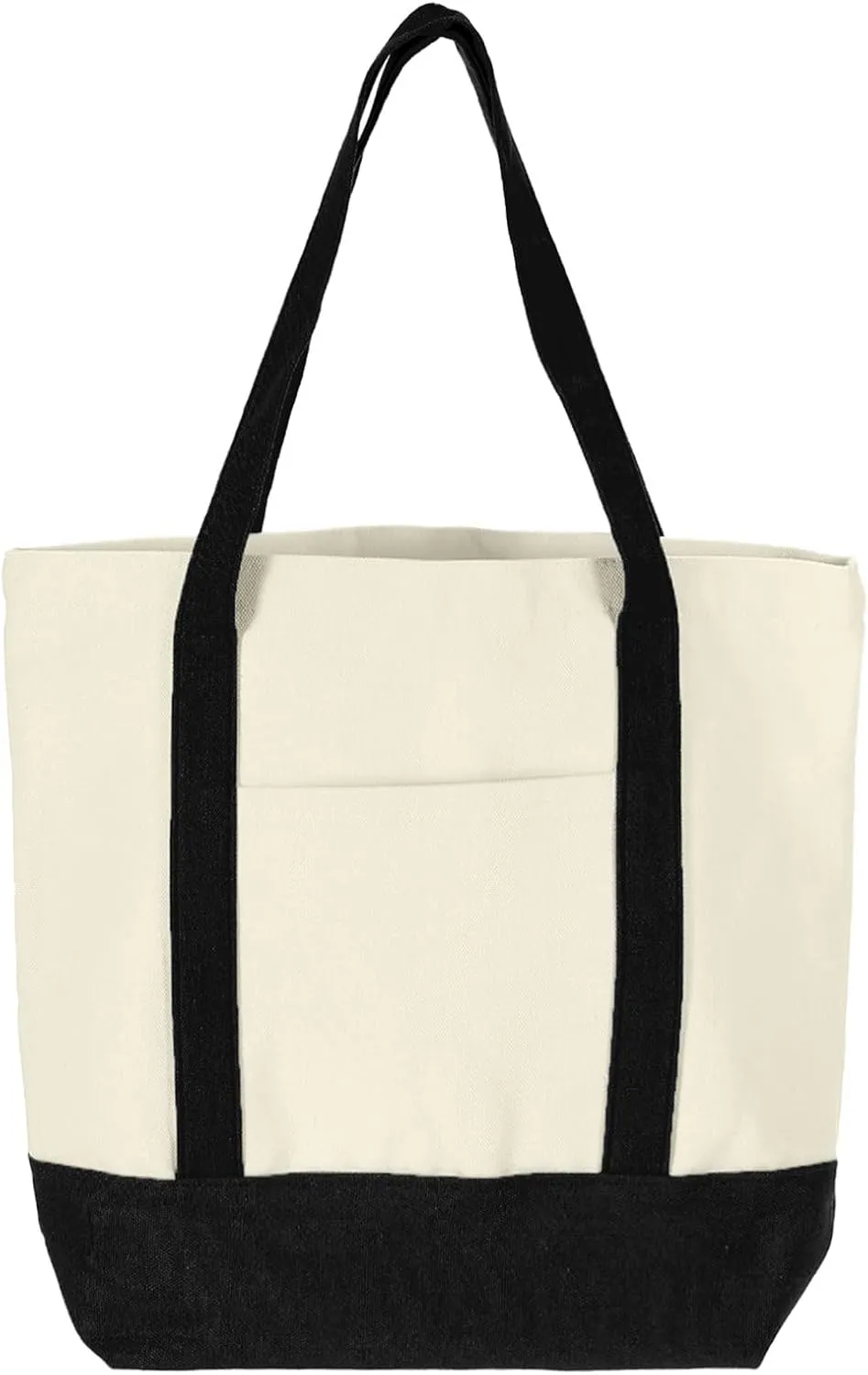 uxcell Canvas Tote Bag, Reusable Canvas Bag Tote Bag with An External Pocket, Multipurpose Canvas Tote Bags Shopping Bag