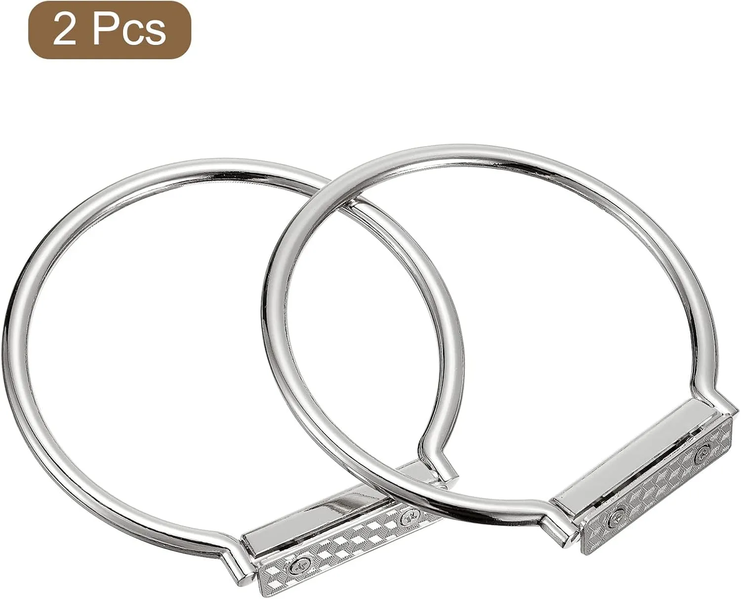 uxcell Semicircle Handbag Handle Frame, 2Pcs 4.09" Metal Purse Handles Clutch Bag Handles Replacement for Purse Making DIY, Silver