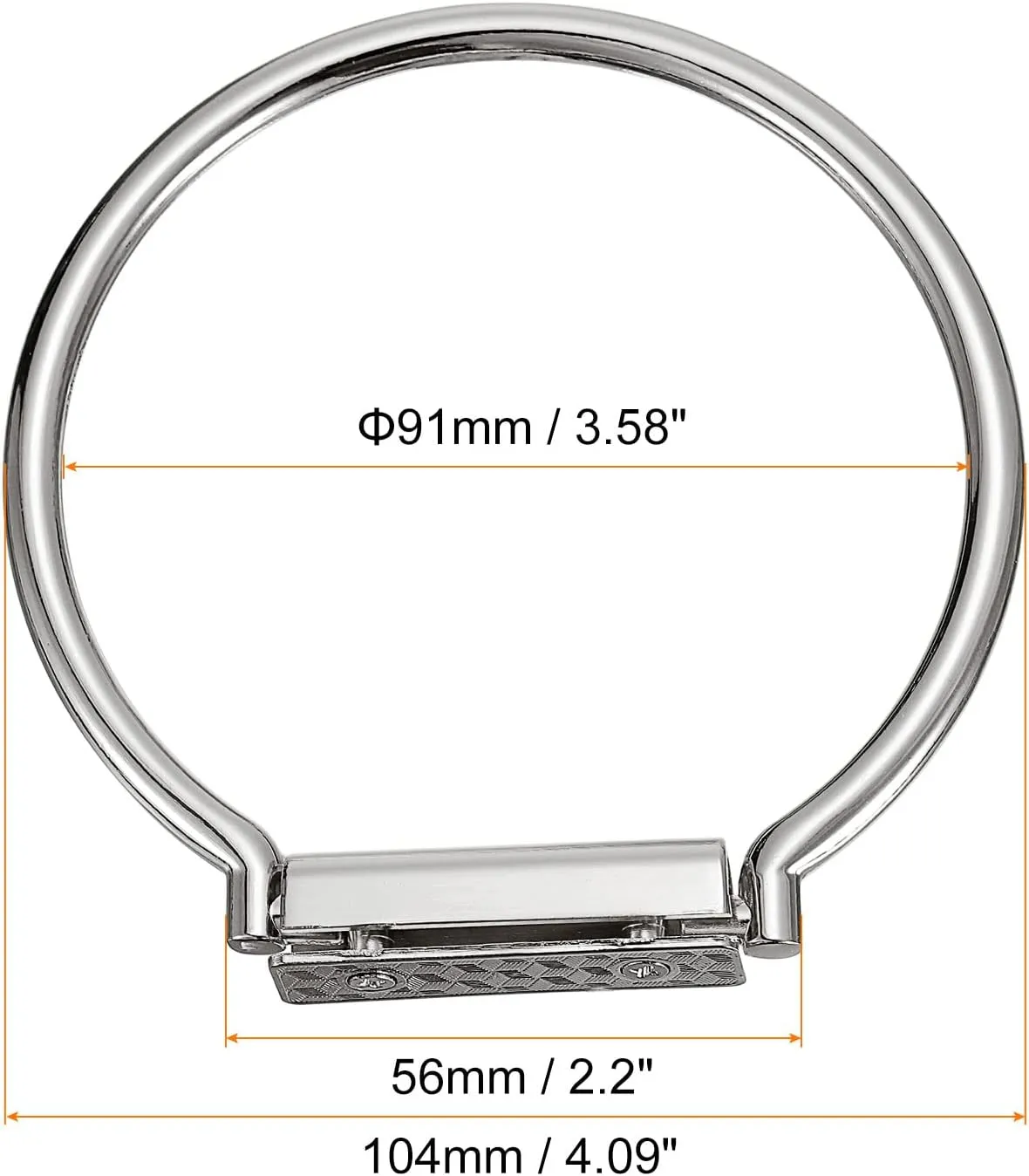 uxcell Semicircle Handbag Handle Frame, 2Pcs 4.09" Metal Purse Handles Clutch Bag Handles Replacement for Purse Making DIY, Silver