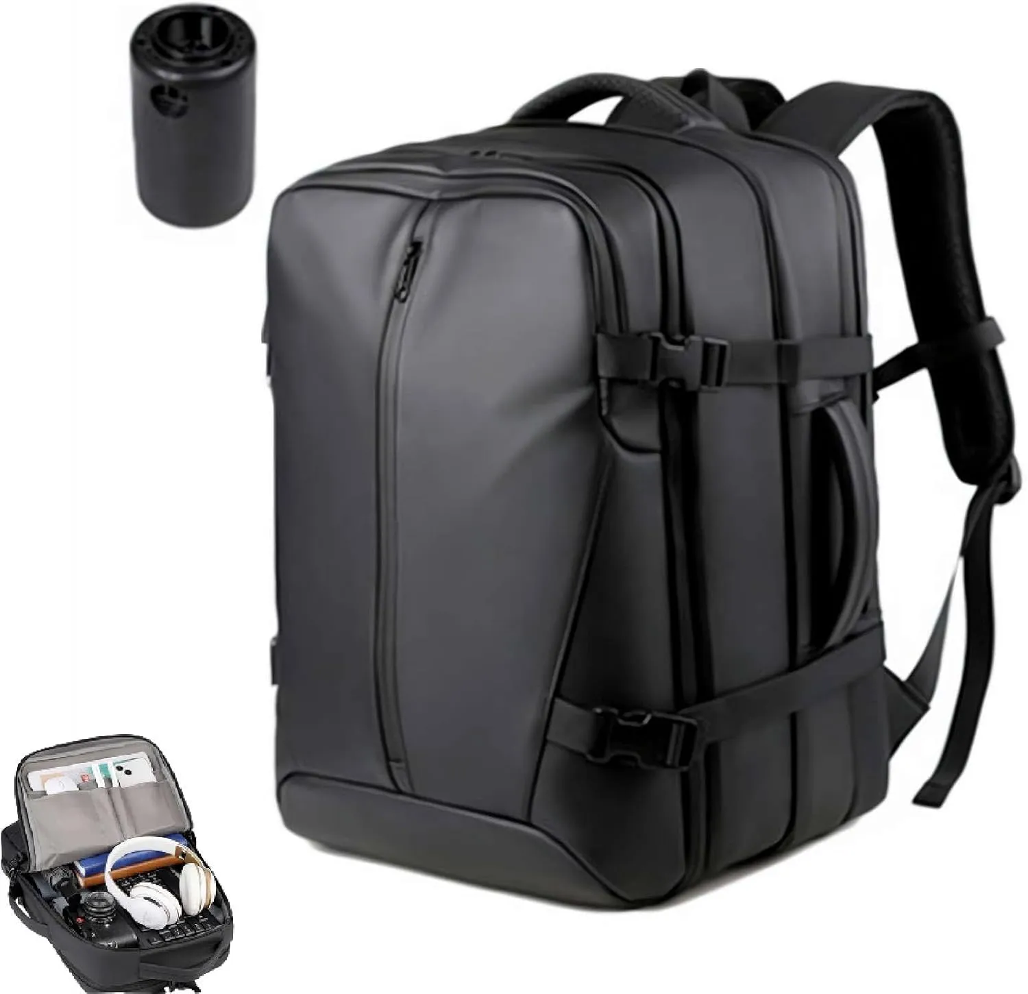 Vacuum Backpack Travel,Expandable Vacuum Compression Backpack with Pump,Vacuum Seal Compression Space Saver Bags,for Camping,Weekender,Business, College