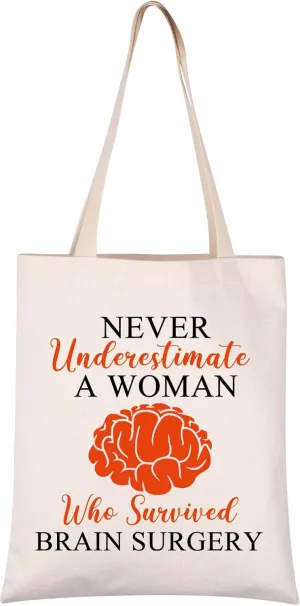 VAMSII Brain Surgery Recovery Tote Bag Brain Surgery Survivor Gift for Women Stroke Recovery Gifts Neurosurgery Gifts Bag