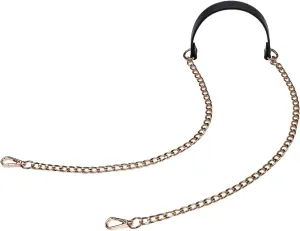 VanEnjoy 12MM Replacement Chain & Genuine Leather Shoulder Crossbody Straps for Handbags Purse Bags (Black) (Black)