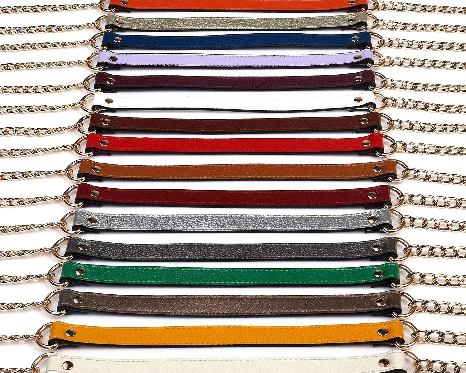 VanEnjoy 18MM Replacement Chain & Genuine Leather Shoulder Crossbody Straps for Handbags Purse Bags -Extended Version(Black)