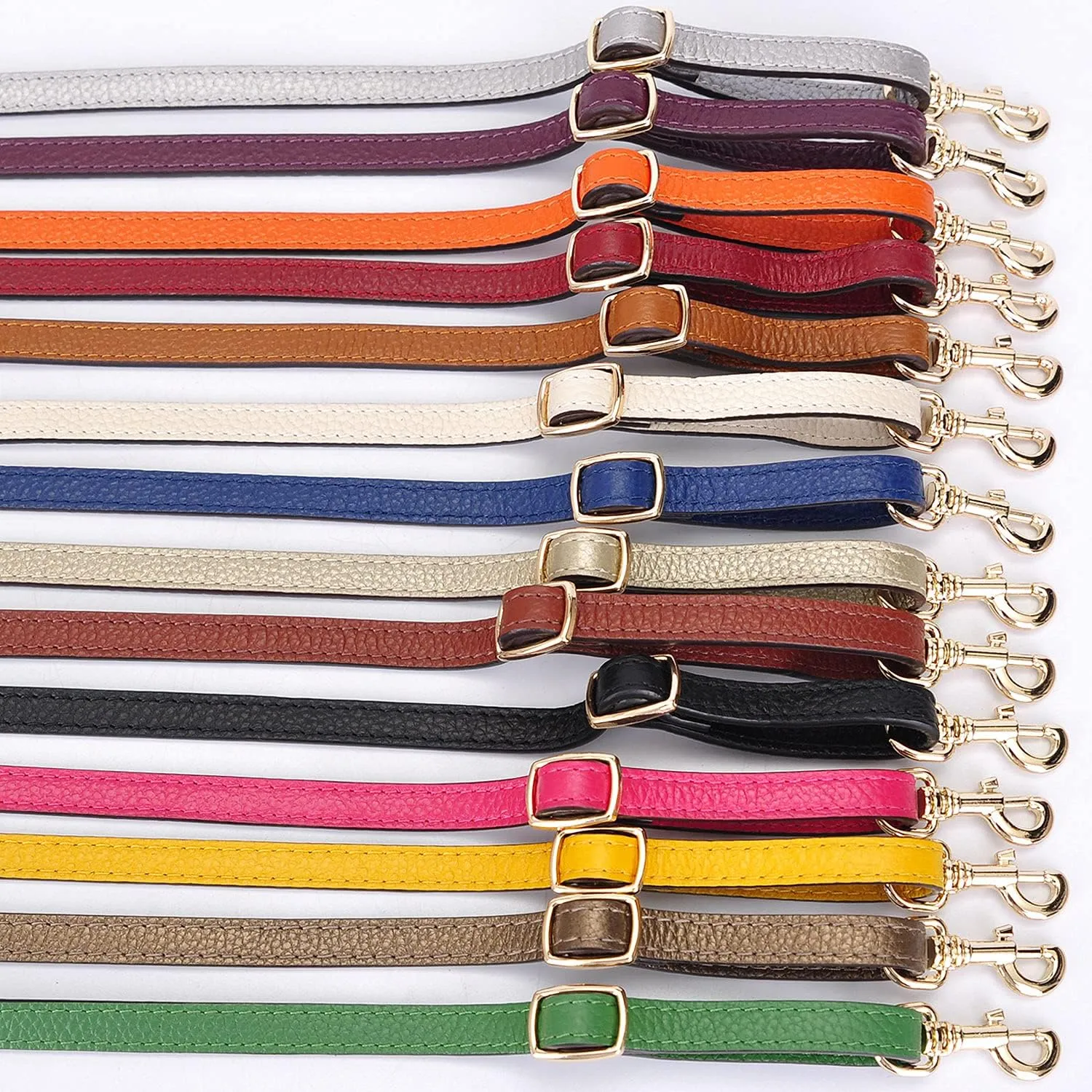 VanEnjoy Adjustable Genuine Leather Crossbody Straps Replacement - Width 1/2“, Length 25”-51”