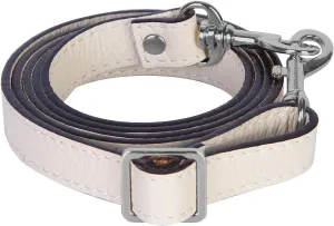 VanEnjoy Full Grain Leather Adjustable Crossbody Straps Replacement - 0.7” Wide, 25”-51” Long (Beige-Silver Buckles)