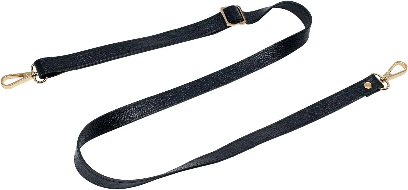 VanEnjoy Full Grain Leather Adjustable Replacement Strap Cross Body Bag Purse, 26-51 inch Gold Hardware - 1.8 CM Width